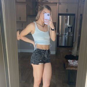 Crop top with cinched sides